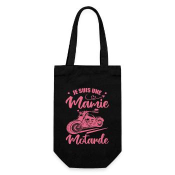 Mamie Motarde Mamou Humour - Sac à bouteille - noir - Devant