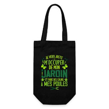 Papy Poule - Jardinage et Poules Cadeaux - Sac à bouteille - noir - Devant