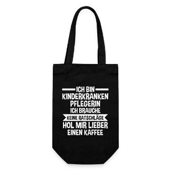 Pfleger Pflegekraft Kinderkrankenpflegerin - Geschenkbeutel für Flaschen - Schwarz - Vorne