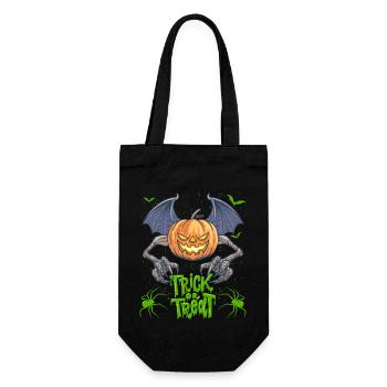 Funny Halloween pumpkin with spiders - Gift Bag for Bottles - black - Front