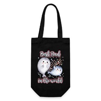 Meilleur papa du monde, disant la fête des pères, phoque - Sac à bouteille - noir - Devant
