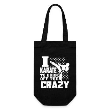 Karate I Karate To Burn Off The Crazy - Gift Bag for Bottles - black - Front