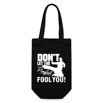 Karate Karate Don't Let The Ponytail Fool You - Gift Bag for Bottles - black - Front