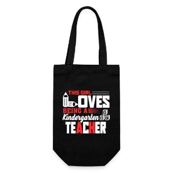 Love Being A Kindergarten Teacher - Gift Bag for Bottles - black - Front