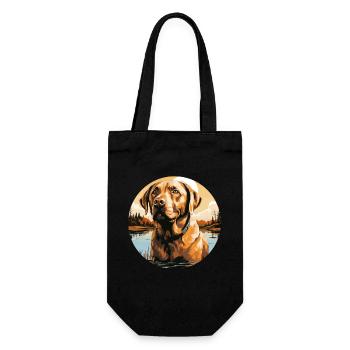 Labrador - Geschenkbeutel für Flaschen - Schwarz - Vorne
