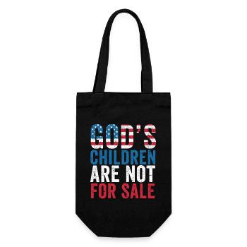God's Children Are Not For Sale Christian Children - Gift Bag for Bottles - black - Front