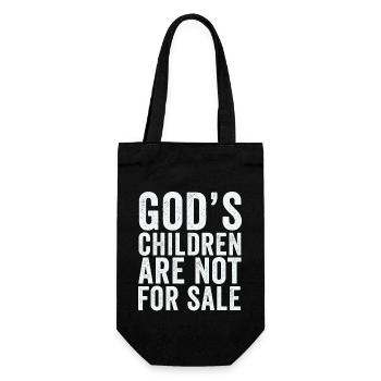 God's Children Are Not For Sale Christian Children - Gift Bag for Bottles - black - Front