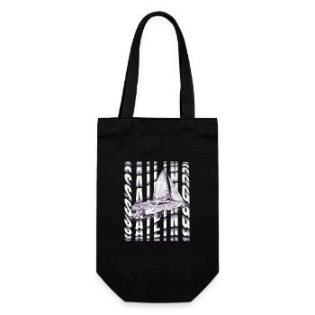 Catamaran Boat Sailboat Sailing Sailor - Gift Bag for Bottles - black - Front