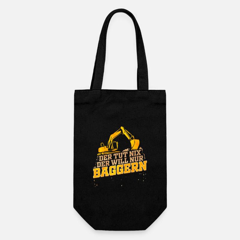Baggerfahrer Lustiges Geschenk zum Baggern Bagger - Geschenkbeutel für Flaschen - Schwarz