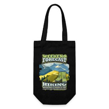 Wandern, Bergwandern, Trekking, Hiking - Geschenkbeutel für Flaschen - Schwarz - Vorne
