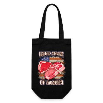 American Steak, Meat, Funny Saying Pun - Gift Bag for Bottles - black - Front