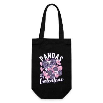 Pandas Are My Valentine Funny Panda Love - Gift Bag for Bottles - black - Front
