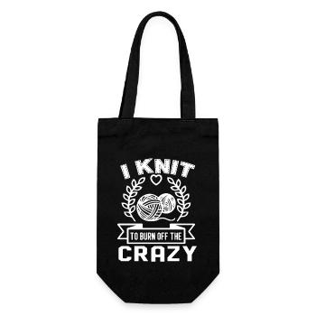 Knitting I Knit To Burn Off The Crazy - Gift Bag for Bottles - black - Front