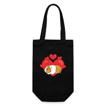 Guinea Pig Owner Heart Valentine's Day Funny - Gift Bag for Bottles - black - Front