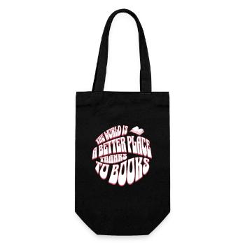 Books change the World - Retro Englisch Lehrer - Geschenkbeutel für Flaschen - Schwarz - Vorne