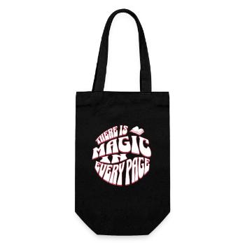 Magic on Every Page - Books Reading English Teacher - Gift Bag for Bottles - black - Front