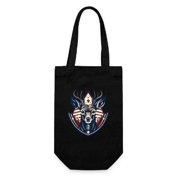 Emblem of a deer and a young buck - Gift Bag for Bottles - black - Front