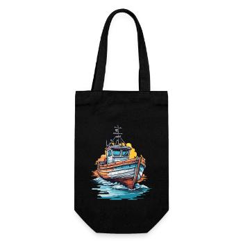 Fisherman Boat Fishing Trip and Adventure Fishing - Gift Bag for Bottles - black - Front