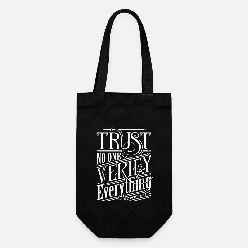 Zero Trust | Trust no one, verify everything - Geschenkbeutel für Flaschen - Schwarz
