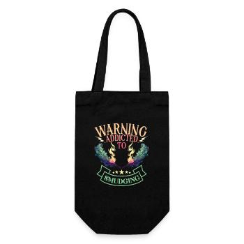 Smudge Sage Feather Spiritual Witchcraft Meditate - Gift Bag for Bottles - black - Front