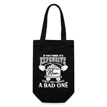 Try Hire A Good Miner - Gift Bag for Bottles - black - Front