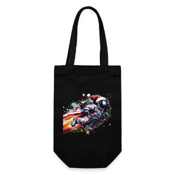 Super Père Noël en tant qu’astronaute dans l’espace - Sac à bouteille - noir - Devant