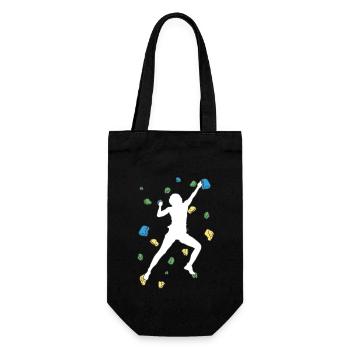 Bouldern Boulder Klettern Boulderer Bouldering - Geschenkbeutel für Flaschen - Schwarz - Vorne