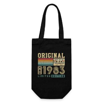 Original geboren 1983 Jahrgang Geburtstagsgeschenk - Geschenkbeutel für Flaschen - Schwarz - Vorne