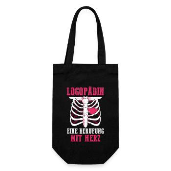 Logopädie Logopädin - Geschenkbeutel für Flaschen - Schwarz - Vorne