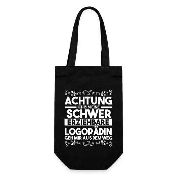 Logopädie Logopädin - Geschenkbeutel für Flaschen - Schwarz - Vorne