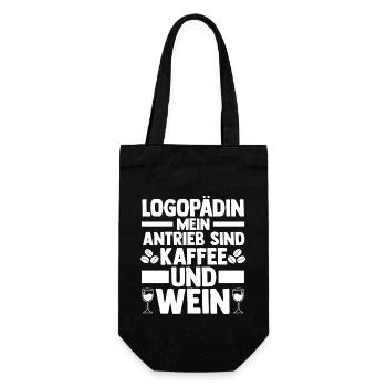 Logopädie Logopädin - Geschenkbeutel für Flaschen - Schwarz - Vorne