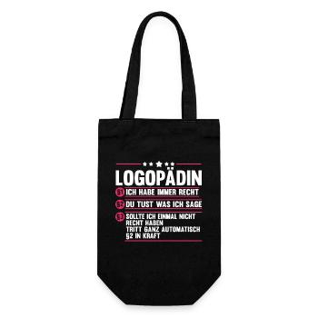 Logopädie Logopädin - Geschenkbeutel für Flaschen - Schwarz - Vorne
