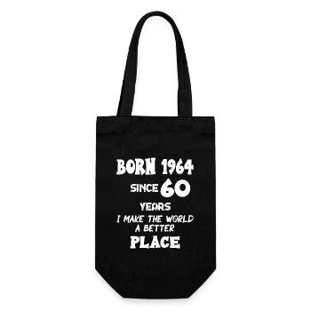 Born 1964 since 60 years I make 60. Birthday motif - Gift Bag for Bottles - black - Front