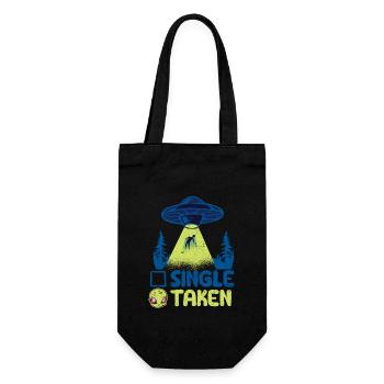 Single oder genommen Lustig Alien UFO Valentinstag - Geschenkbeutel für Flaschen - Schwarz - Vorne