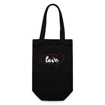 Amour de la Saint-Valentin assorti famille Couples coeur - Sac à bouteille - noir - Devant