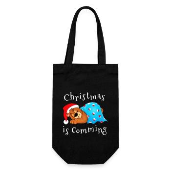 Christmas is coming - Gift Bag for Bottles - black - Front