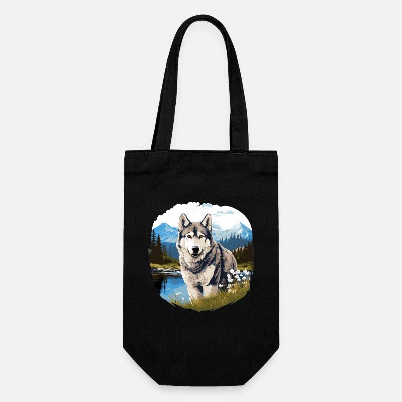 Husky - Geschenkbeutel für Flaschen - Schwarz