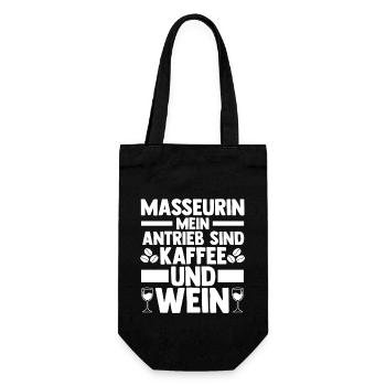Physiotherapeutin Massage Masseurin - Geschenkbeutel für Flaschen - Schwarz - Vorne