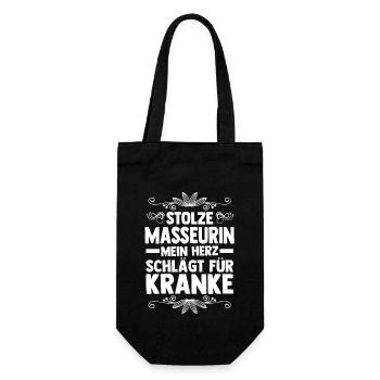 Physiotherapeutin Massage Masseurin - Geschenkbeutel für Flaschen - Schwarz - Vorne
