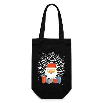 Faith Hope Love Religious Family Christmas Santa - Gift Bag for Bottles - black - Front