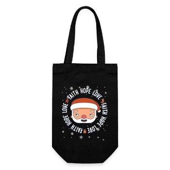 Religious Family Faith Hope Love Christmas Santa - Gift Bag for Bottles - black - Front