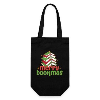 Joyeux Noël rat de bibliothèque arbre de Noël introverti - Sac à bouteille - noir - Devant