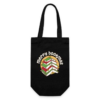 Joyeux Bookmas rat de bibliothèque arbre de Noël amateur de livre - Sac à bouteille - noir - Devant