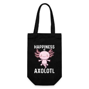 Glück Ist Axolotl - Geschenkbeutel für Flaschen - Schwarz - Vorne