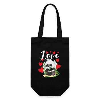 Love Panda Saint-Valentin Drôle Mignon Panda - Sac à bouteille - noir - Devant