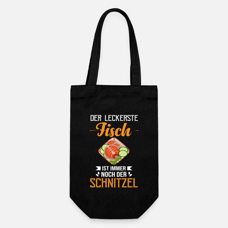 Der Leckerste Fisch ist immer noch der Schnitzel - Geschenkbeutel für Flaschen - Schwarz