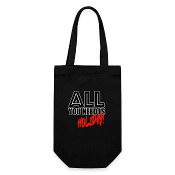All you need is holiday! - Geschenkbeutel für Flaschen - Schwarz - Vorne