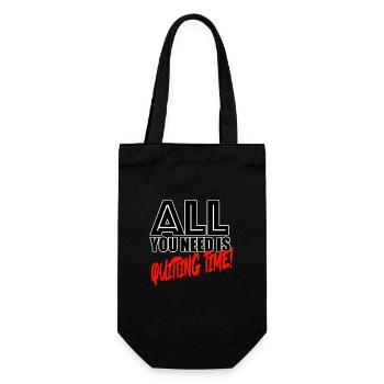 All you need is quitting time! - Gift Bag for Bottles - black - Front