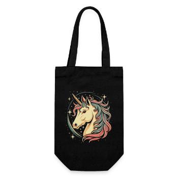 Licorne dans le ciel étoilé : conception de bande dessinée - Sac à bouteille - noir - Devant
