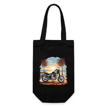 Motorcycle Beach Vintage Trip Biker Design - Gift Bag for Bottles - black - Front